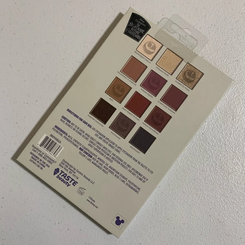 Taste Beauty x Tim Burton’s The Nightmare Before Christmas Eyeshadow Palette-New